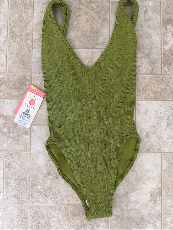 Youswim Other - Youswim Olive Green Textured V-Neck One-Piece Swimsuit